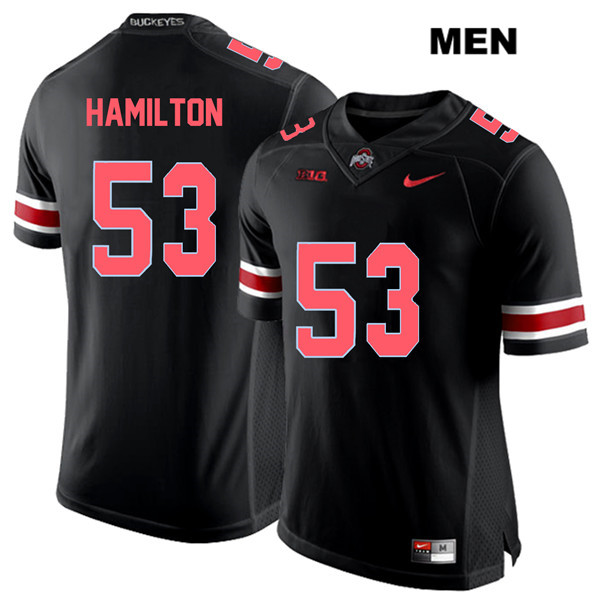 Ohio State Buckeyes Men's Davon Hamilton #53 Red Number Black Authentic Nike College NCAA Stitched Football Jersey FI19E48LA